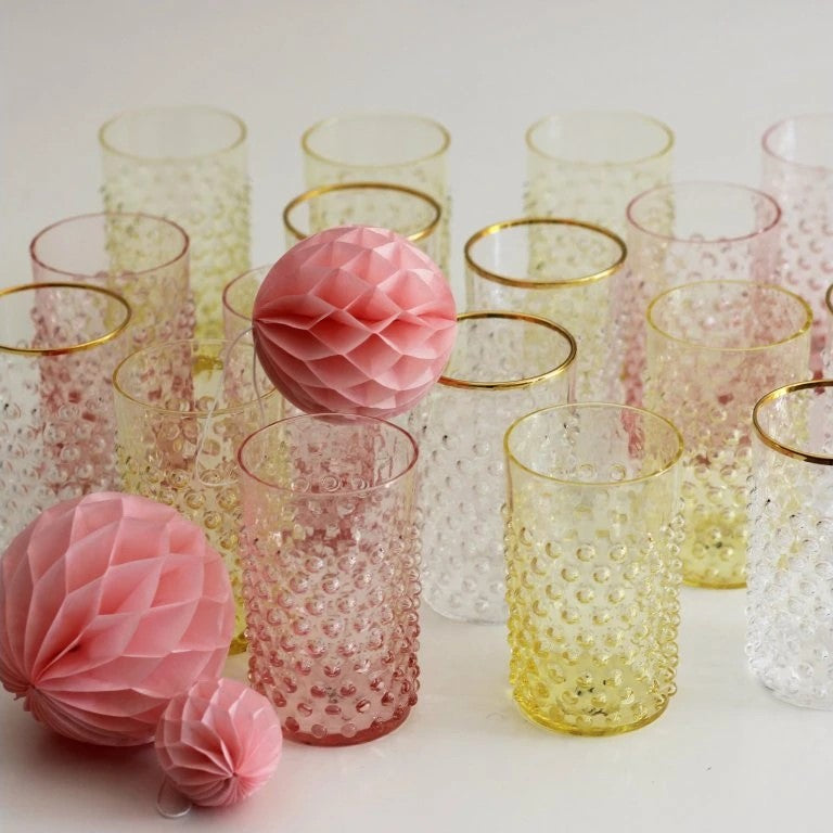 ANNA VON LIPA Hobnail water glasses, set of 6