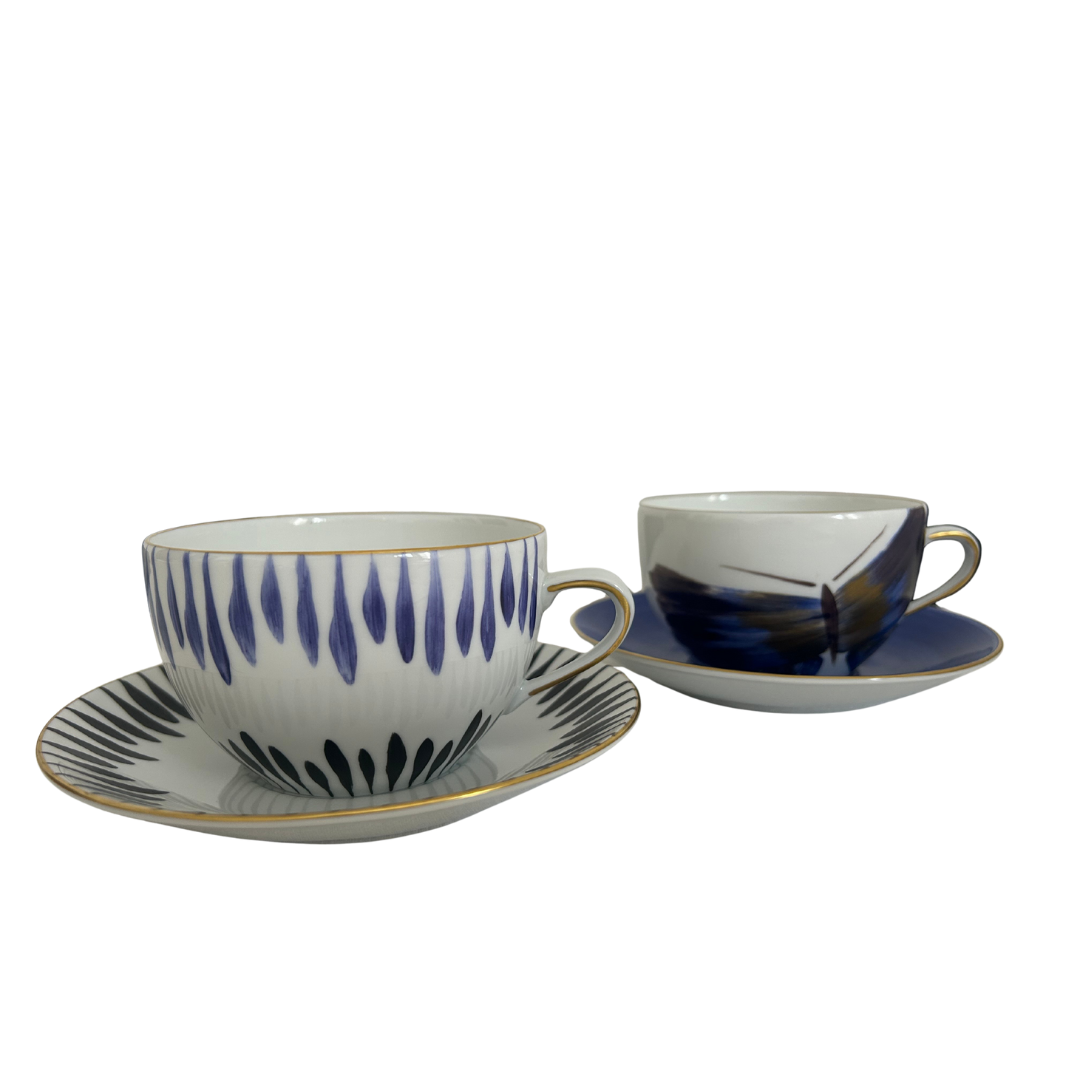 ماري داجي Allee de Cypres &amp; Belle de nuit كوب إفطار وصحن - طقم من 2