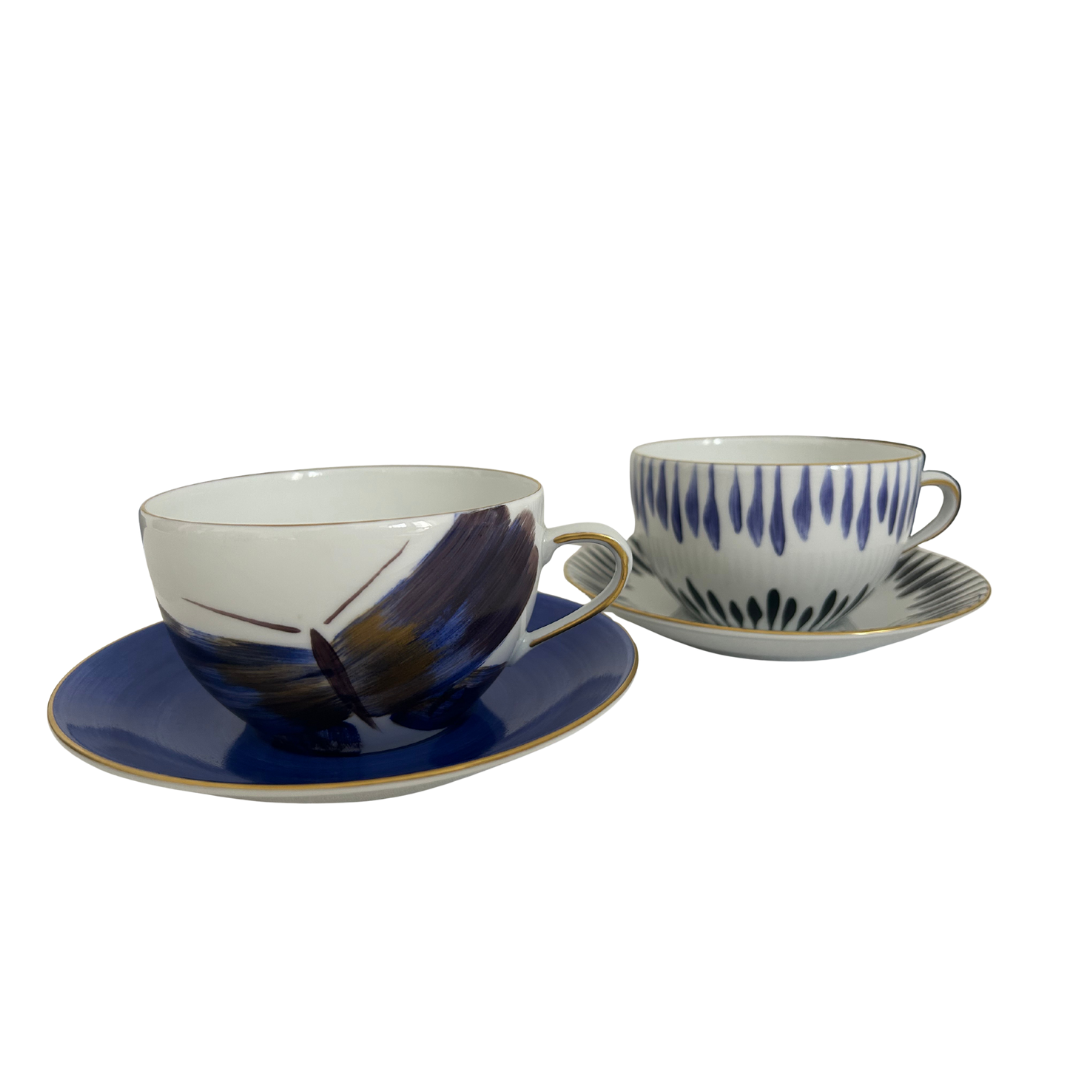 ماري داجي Allee de Cypres &amp; Belle de nuit كوب إفطار وصحن - طقم من 2