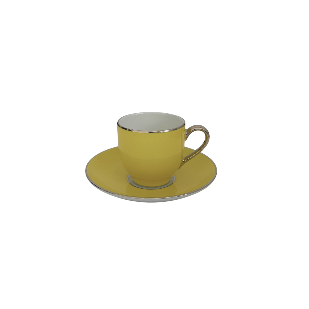 LEGLE Sous le Soleil / كوب وصحن Eclipse Espresso، اللون أصفر