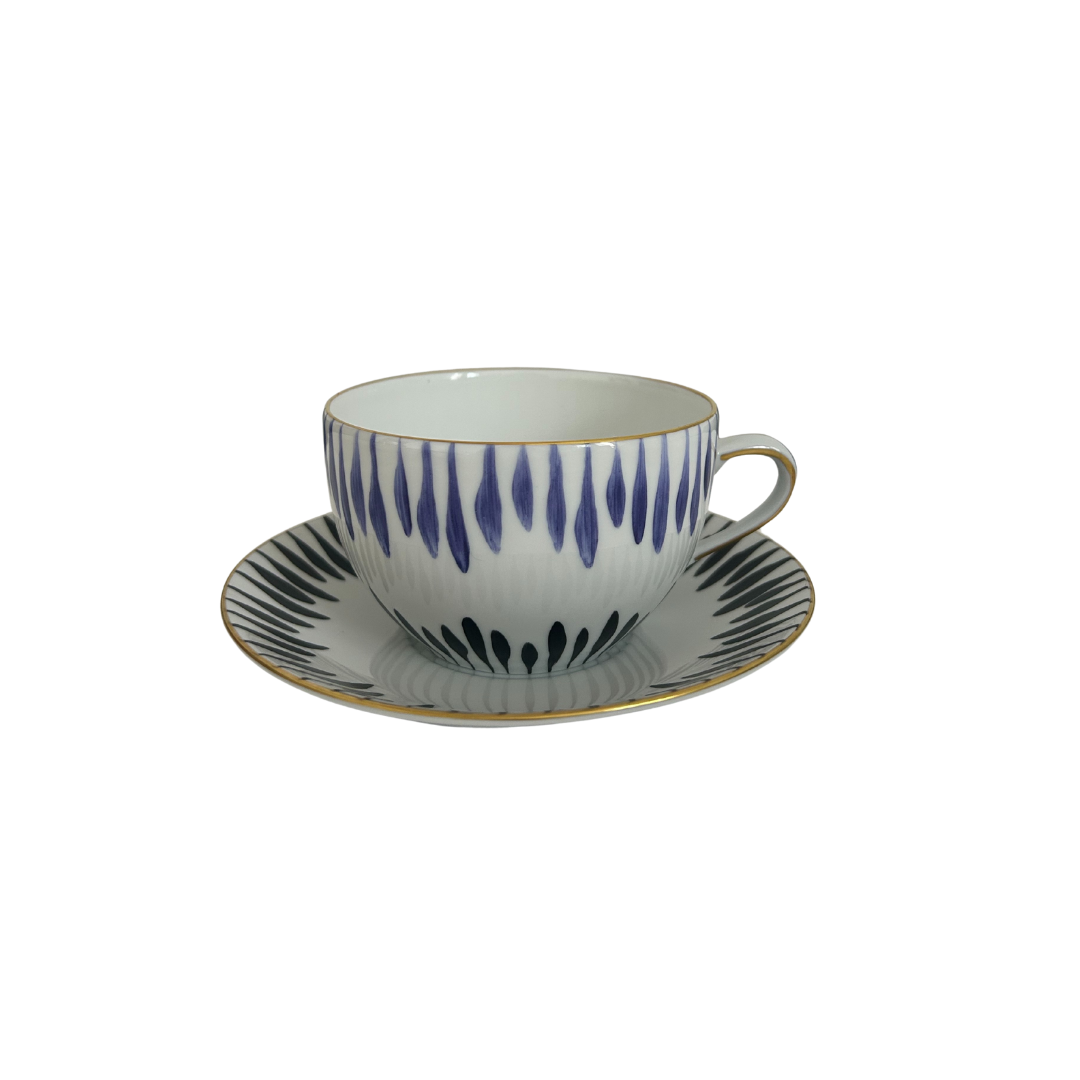 ماري داجي Allee de Cypres &amp; Belle de nuit كوب إفطار وصحن - طقم من 2