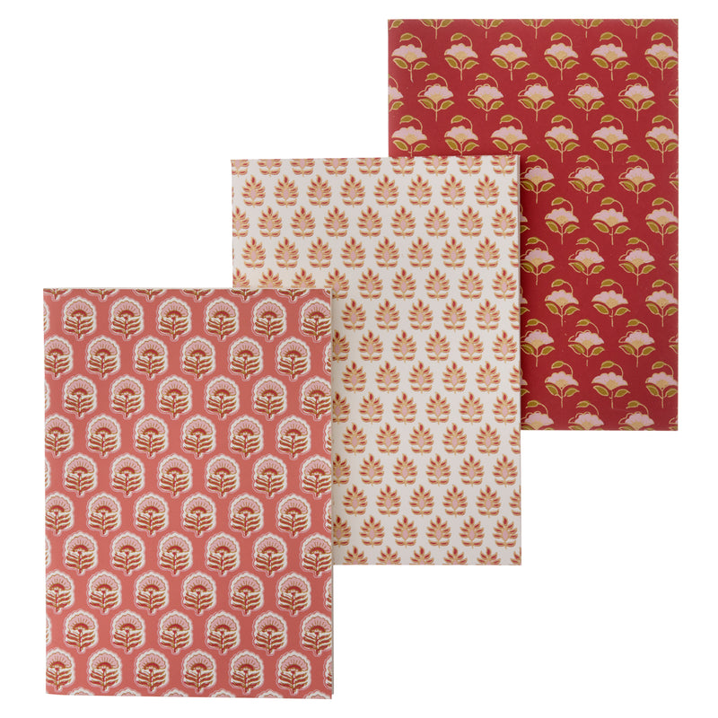 BUNGALOW Notebook Priya Scarlet - set of 3